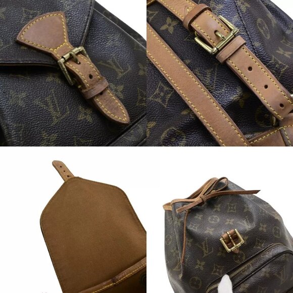 LOUIS VUITTON Montsouris MM Backpack Bag Monogram Leather Brown - Picture 12 of 16